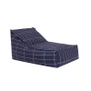 Nobodinoz Vibes long sækkestol, voksen - Navy blue Grid