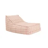 Nobodinoz Vibes long sækkestol, voksen - Pink red grid