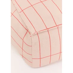 Nobodinoz Vibes long sækkestol, voksen - Pink red grid