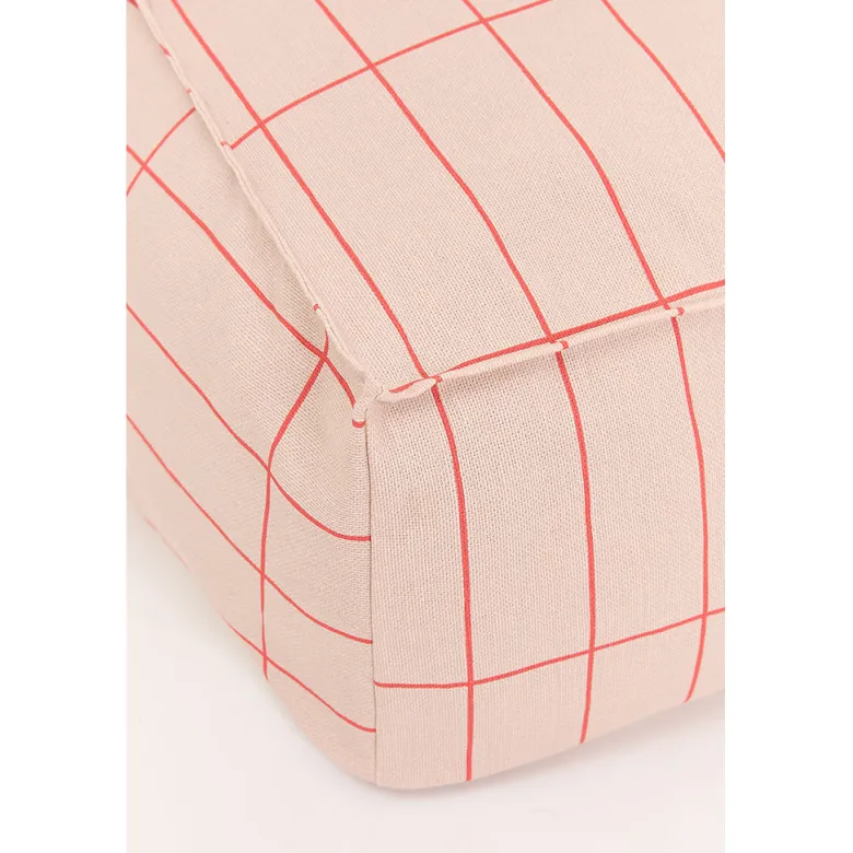Nobodinoz Vibes long sækkestol, voksen - Pink red grid