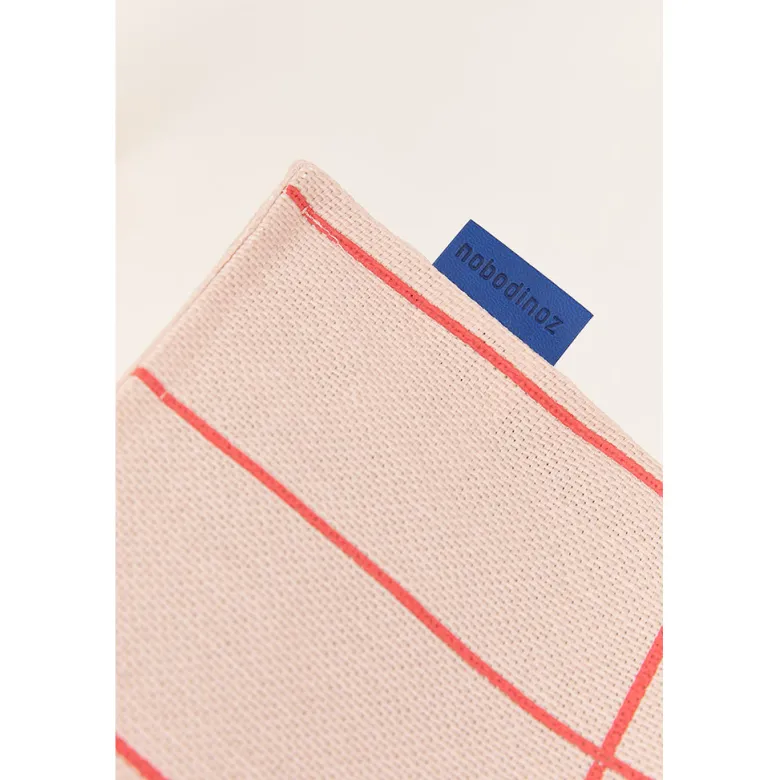 Nobodinoz Vibes long sækkestol, voksen - Pink red grid