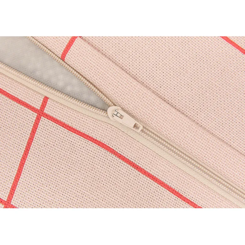 Nobodinoz Vibes long sækkestol, voksen - Pink red grid