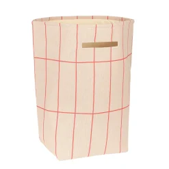 Nobodinoz Vibes Storage Basket, Large - Pink Red Grid
