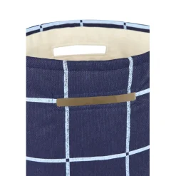 Nobodinoz Vibes Storage Basket, Large - Navy Blue Windowpane