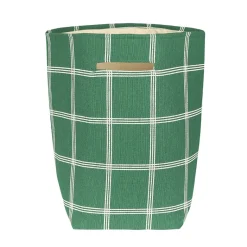Nobodinoz Vibes Storage Basket, Large – Green White Windowpane