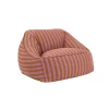 Nobodinoz Ziggy armchair, sækkestol - Pink curry stripes