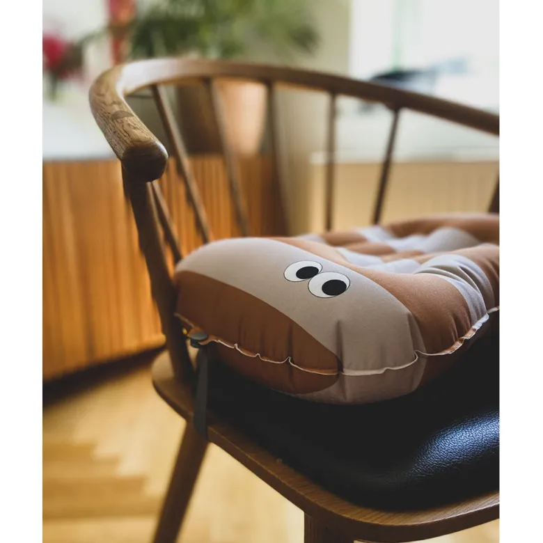 Noui Noui Have a Seat, Inflatable Seat Cushion for Kids - Stripes Nude/Mustard