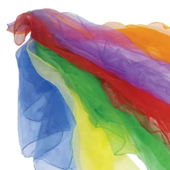Nylon Scarves for Show Dance, Gymnastics, and Magic - Set of 6