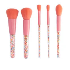 Oh Flossy Sprinkle Makeup Brushes for Kids, Set of 5 Pieces
