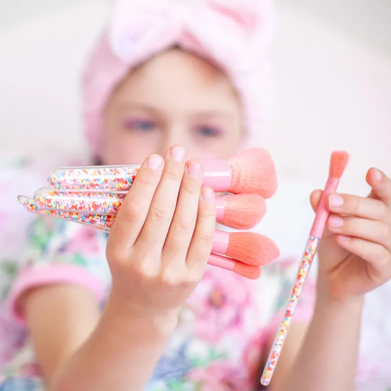 Oh Flossy Sprinkle Makeup Brushes for Kids, Set of 5 Pieces