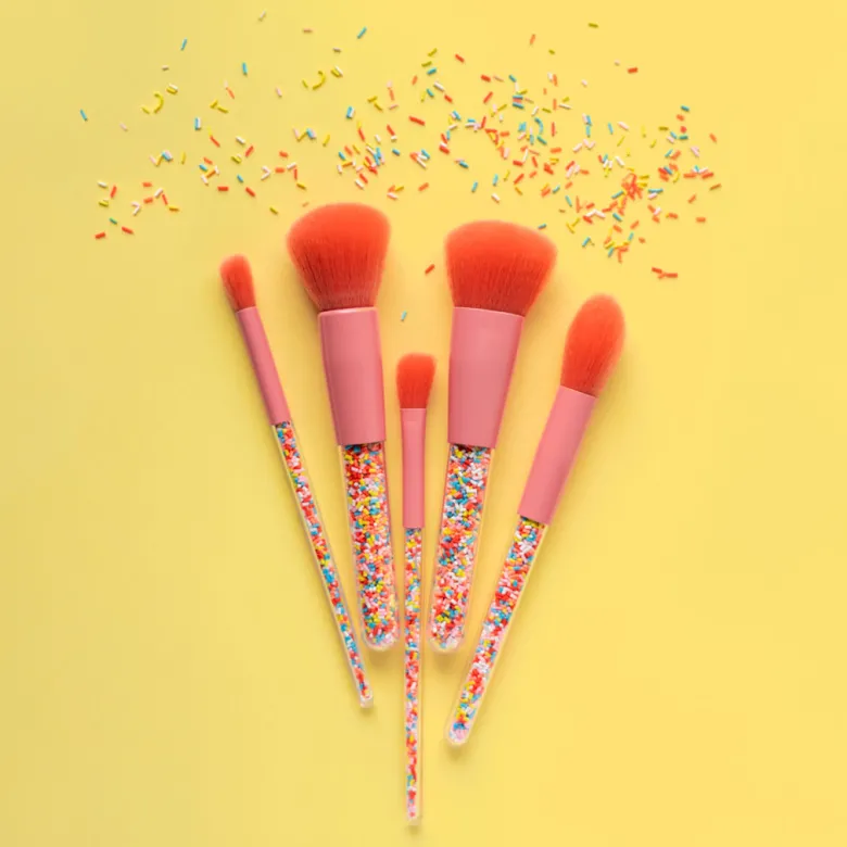 Oh Flossy Sprinkle Makeup Brushes for Kids, Set of 5 Pieces