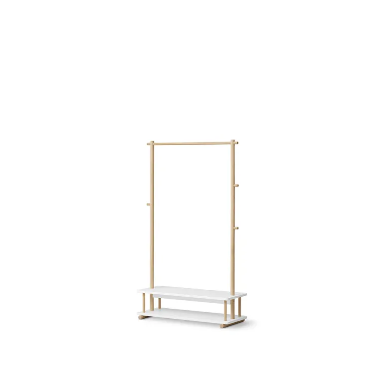 Oliver Furniture, Camp Clothes Rack - White / Oak