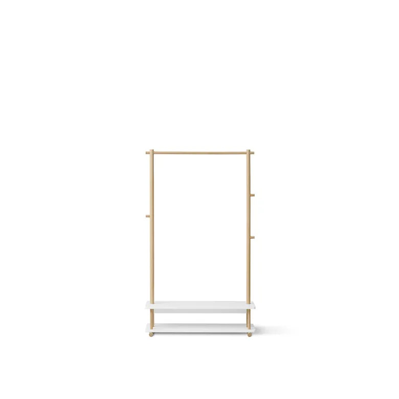 Oliver Furniture, Camp Clothes Rack - White / Oak