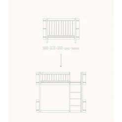 Oliver Furniture, Conversion Kit, from Wood Mini+ Crib to Mid-Height Bed - White/Oak