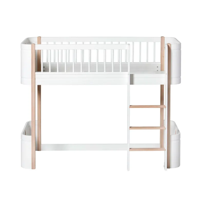 Oliver Furniture, Conversion Kit, from Wood Mini+ Crib to Mid-Height Bed - White/Oak