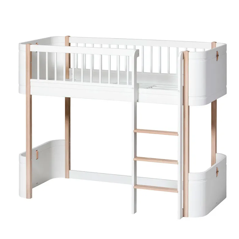 Oliver Furniture, Conversion Kit, from Wood Mini+ Crib to Mid-Height Bed - White/Oak