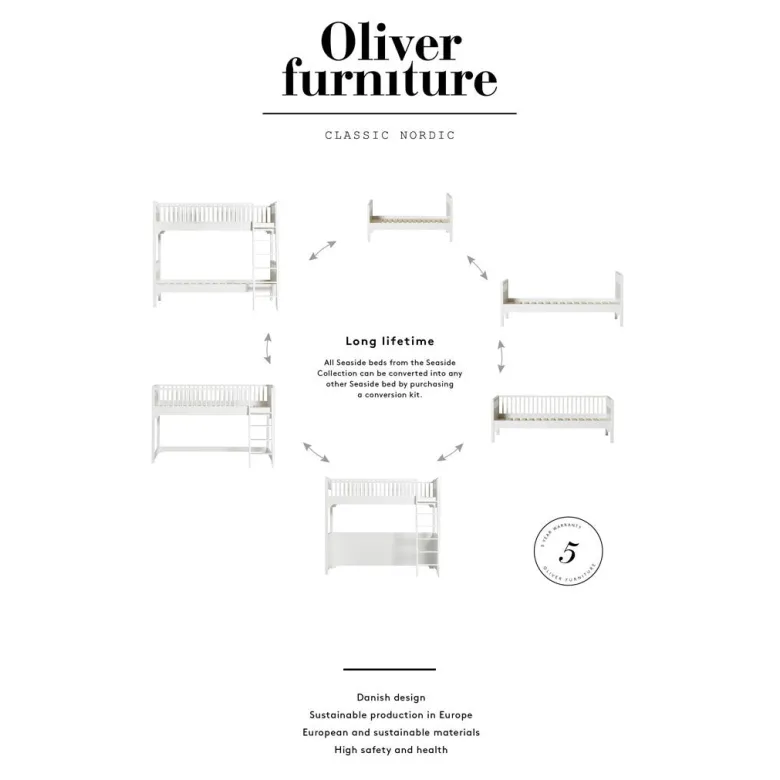 Oliver Furniture Seaside Bed – White