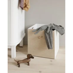 Oliver Furniture Wood Boxes, Oak/White - Set of 3