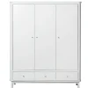 Oliver Furniture Wood klædeskab m 3 døre, hvid - højde 204 cm