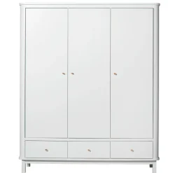 Oliver Furniture Wood klædeskab m 3 døre, hvid - højde 204 cm