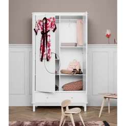 Oliver Furniture Wood klædeskab m 2 døre, hvid - højde 204 cm