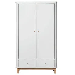 Oliver Furniture Wood klædeskab m 2 døre, hvid/eg - højde 204 cm