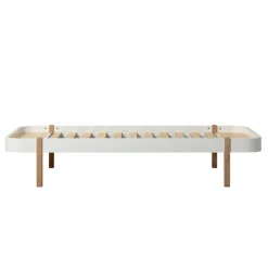 Oliver Furniture, Wood Lounger, 90 x 200 cm - White/Oak