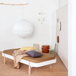 Oliver Furniture, Wood Lounger, 90 x 200 cm - White/Oak