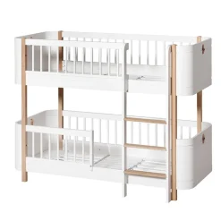 Oliver Furniture, Wood Mini+ Half-Height Bunk Bed - White/Oak
