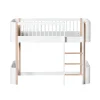 Oliver Furniture, Wood Mini+ Half-High Bed – White/Oak