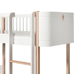 Oliver Furniture, Wood Mini+ Half-High Bed – White/Oak