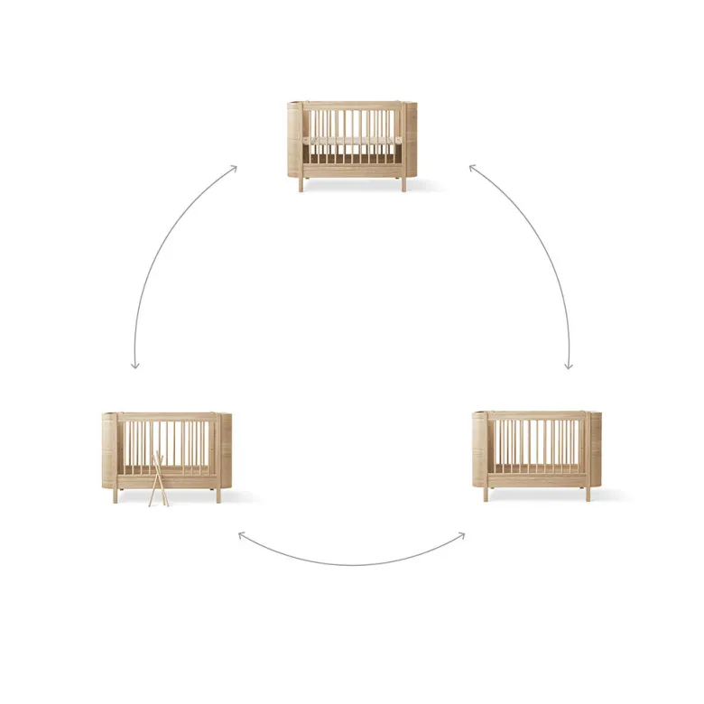 Oliver Furniture, Wood Mini+ Crib excl. Junior Kit - Oak