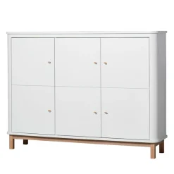 Oliver Furniture Wood multiskab m. 3 døre, hvid/eg