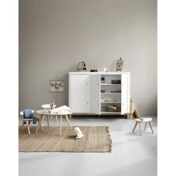 Oliver Furniture Wood multiskab m. 3 døre, hvid/eg