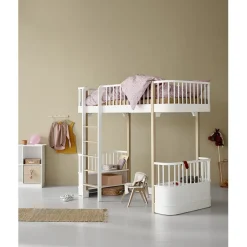 Oliver Furniture, Wood Original High Bed – White/Oak
