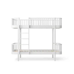 Oliver Furniture, Wood Original Bunk Bed - White with Ladder at the Front
