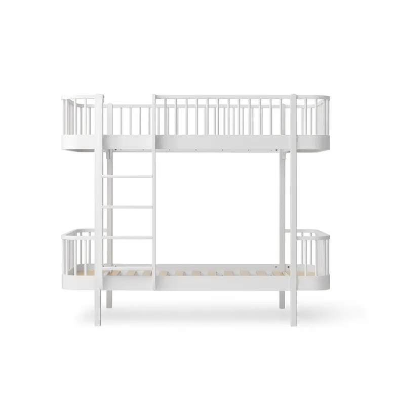 Oliver Furniture, Wood Original Bunk Bed - White with Ladder at the Front