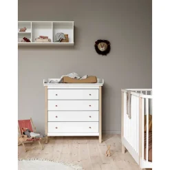 Oliver Furniture Wood puslekommode m. 4 skuffer, eg