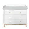 Oliver Furniture Wood puslekommode, m. stor plade - hvid/eg