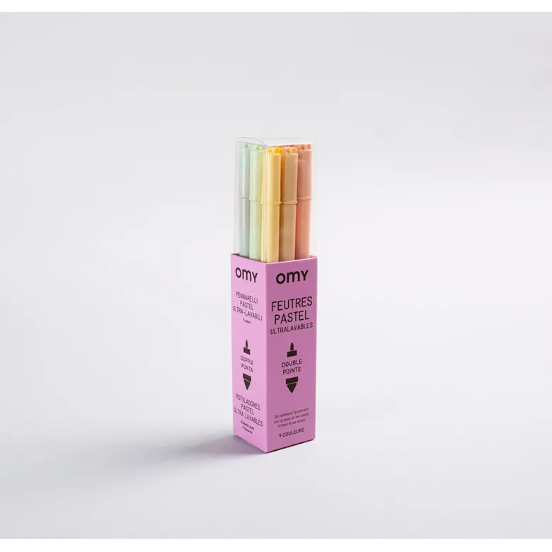Omy Felt Tip Pens, 9 pcs – Pastel