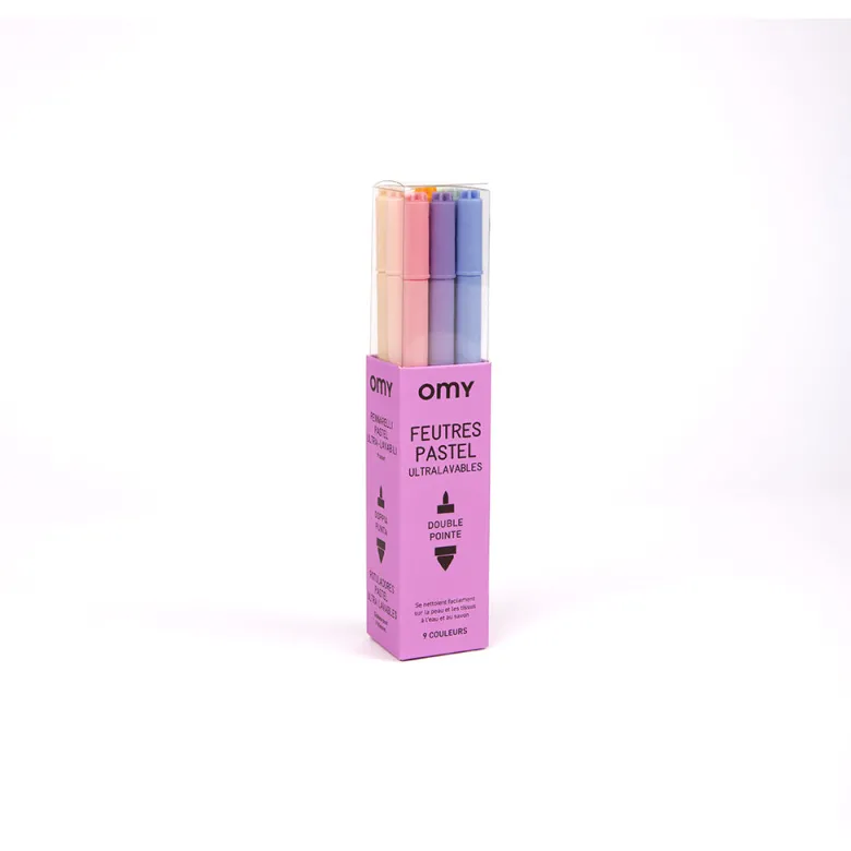Omy Felt Tip Pens, 9 pcs – Pastel