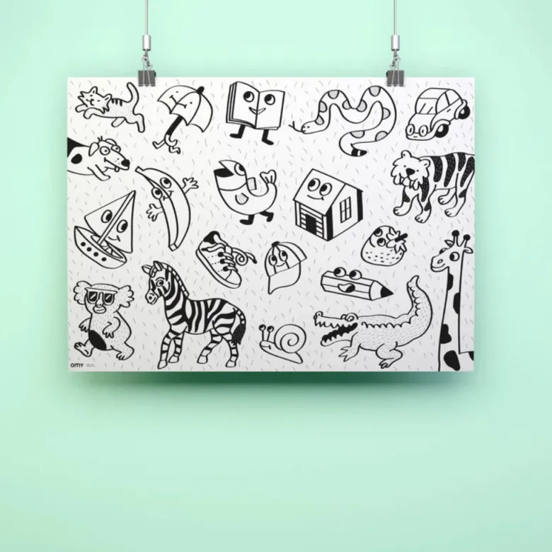 Omy Giant Coloring Poster, My First Art Poster, 100 x 70 cm - From 18 Months