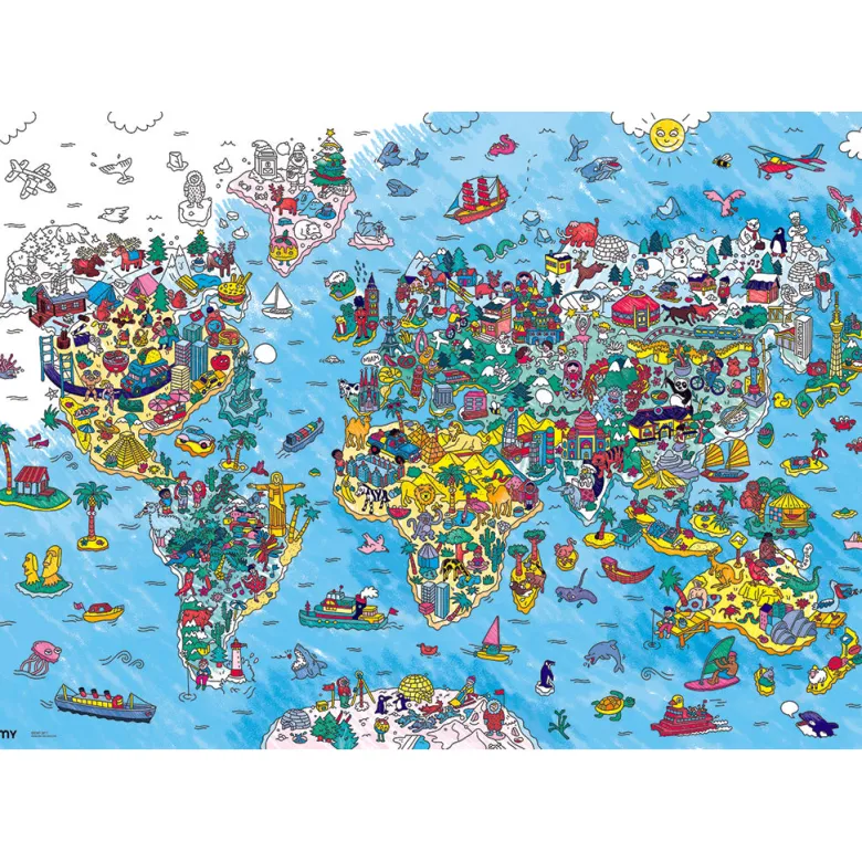 Omy Large Coloring Poster, 70 x 100 cm - Atlas