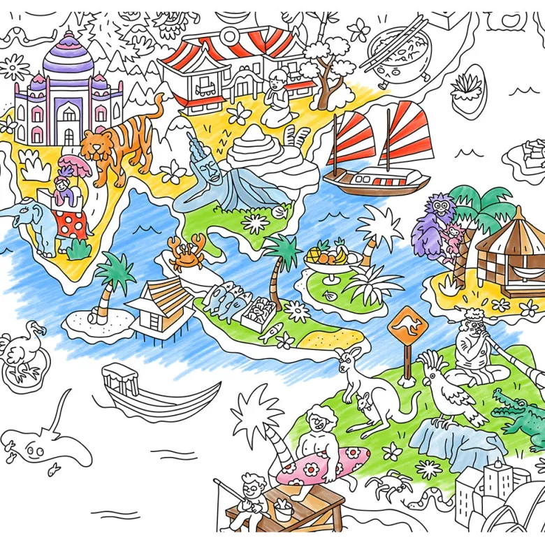 Omy Large Coloring Poster, 70 x 100 cm - Atlas