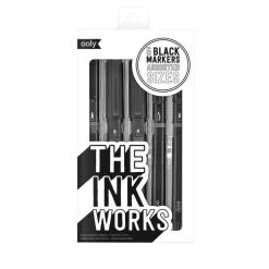 Ooly Black Pens Set of 5, The Ink Works Collection