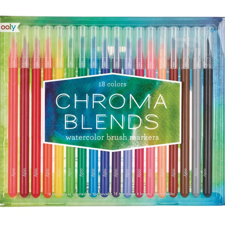 Ooly Brush Markers 18 pcs, Chroma Blends - Watercolor