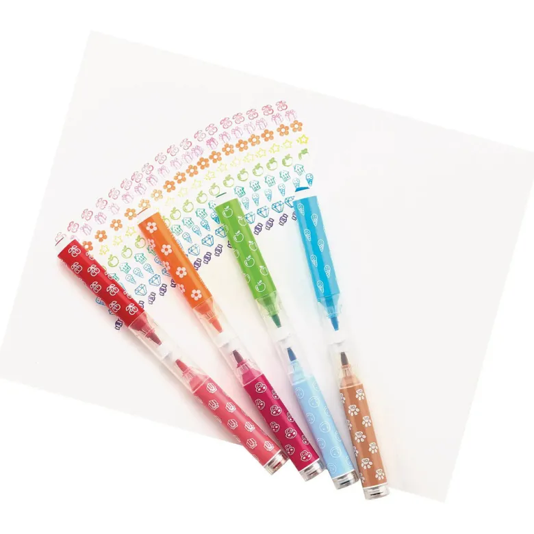 Ooly Brush Markers with Stamps, 18 pcs, Stampables