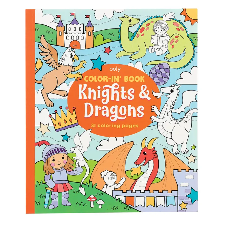 Ooly Coloring Book, Knights & Dragons