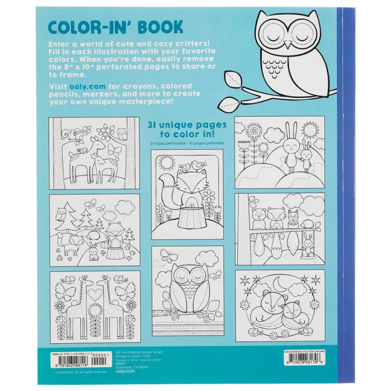 Ooly Coloring Book, Little Cozy Critters - Creatures
