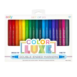 OOLY Coloring Pens Set, 20 Pieces, Double-Sided - Color Luxe